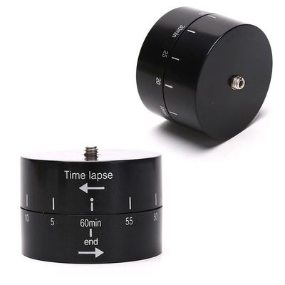 Time Lapse Photography Mounted Tripod Head Overview Digital Camera 360/60 Minute Cycle Wheel - Black