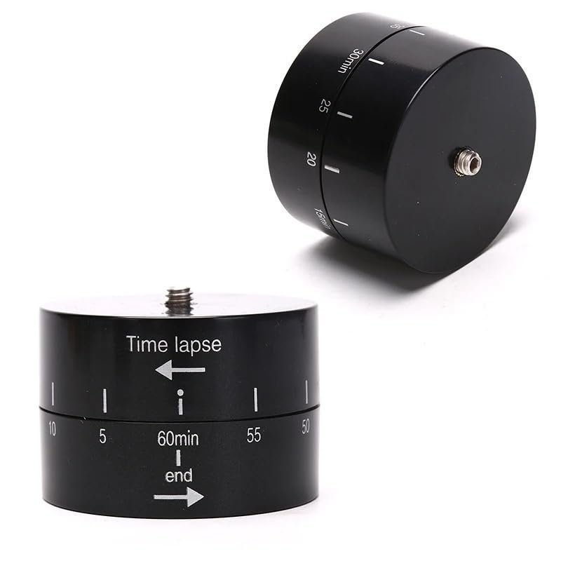 Time Lapse Photography Mounted Tripod Head Overview Digital Camera 360/60 Minute Cycle Wheel - Black