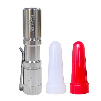 Manker E05 II (Silvery, Cool White Version, 6500K) Compact Flashlight, High Density LED 1300 Lumens,IPX8 Waterproof,W&R Filters