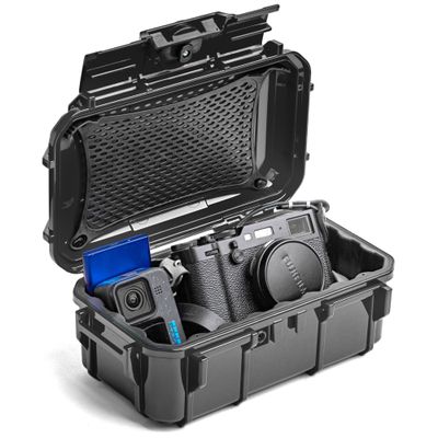 Evergreen ToughBox Tech Organizer For Camera, Cables, Hard Drives, Compatible with GoPro etc. (Large, Rubber Boot, Black)