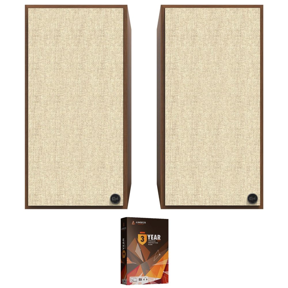 Klipsch The-Nines-Walnut 240W Powered Speaker Pair with 8 Inch Woofer and a 3 Year Amber Protection Plan (2023)
