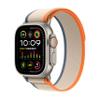 Apple Watch Ultra 2 [GPS + Cellular, 49mm] - Rugged Titanium Case with Orange/Beige Trail Loop, M/L (Renewed) view 1