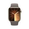 Apple Watch Series 9 [GPS + Cellular, 45mm] - Gold Stainless Steel Case with Clay Sport Band, M/L (Renewed) view 2