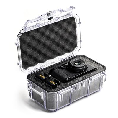 Evergreen ToughBox Tech Organizer For Camera, Cables, Hard Drives, Compatible with GoPro etc. (Large, PROFoam, Clear)