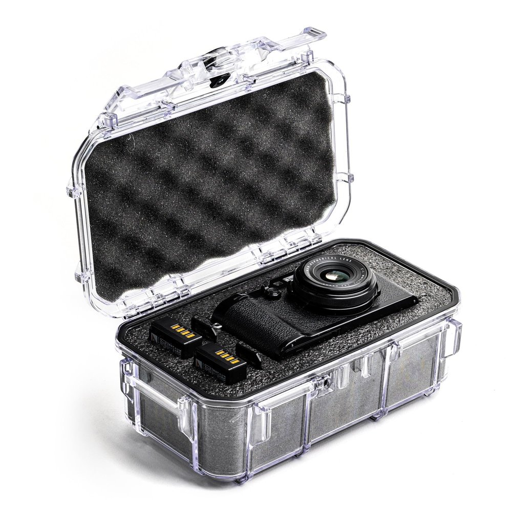 Evergreen ToughBox Tech Organizer  For Camera, Cables, Hard Drives, Compatible with GoPro etc. (Large, PROFoam, Clear)