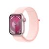 Apple Watch Series 9 [GPS + Cellular, 41mm] - Aluminum Case with Pink Sport Loop, One Size (Renewed) view 1