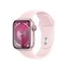 Apple Watch Series 9 [GPS + Cellular 41mm] Pink Aluminum Case with Pink Sport Band S/M (Renewed) view 1