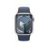 Apple Watch Series 9 [GPS + Cellular, 41mm] - Silver Aluminum Case with Storm Blue Sport Band, M/L (Renewed) view 2