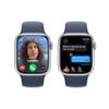 Apple Watch Series 9 [GPS + Cellular, 41mm] - Silver Aluminum Case with Storm Blue Sport Band, M/L (Renewed) view 4