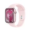 Apple Watch Series 9 [GPS, 45mm] - Pink Aluminum Case with Pink Sport Band, M/L (Renewed) view 1