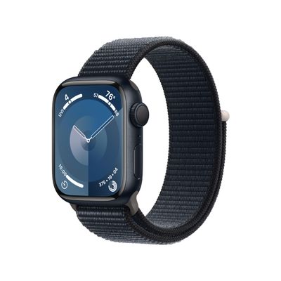 Apple Watch Series 9 [GPS, 41mm] - Midnight Aluminum Case with Midnight Sport Loop, One Size (Renewed)