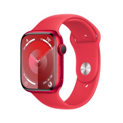 Apple Watch Series 9 [GPS, 45mm] - (PRODUCT)RED Aluminum Case with (PRODUCT)RED Sport Band, M/L (Renewed)