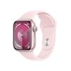 Apple Watch Series 9 [GPS 41mm] Pink Aluminum Case with Pink Sport Band M/L (Renewed) view 1