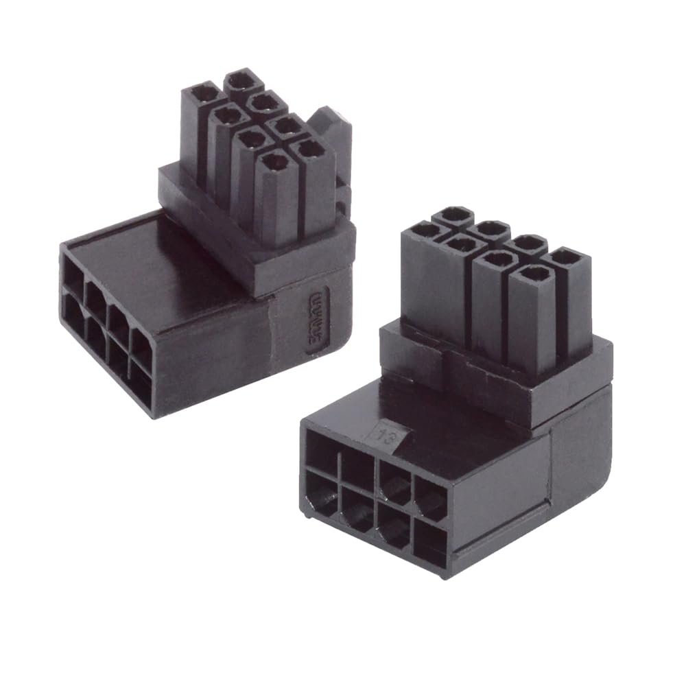 NFHK 2pcs/lot ATX 8P Male to Female 90 Degree Up Down Angled Power Header Adapter for GPU Graphics Card