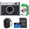 Fujifilm Instax Mini Evo Instant Film Camera + Fujifilm Instax mini Instant Daylight Film 20 Exposures + Slinger Camera Bag + Micro Memory Card with SD Adapter (Essentials Kit, Black) view 1