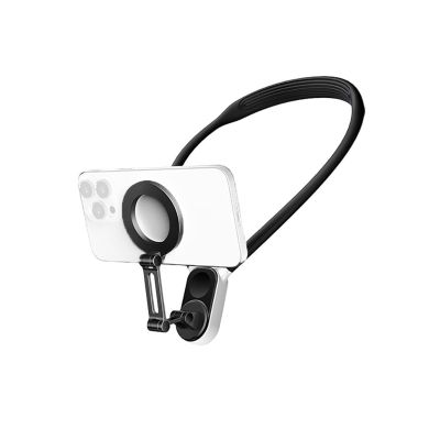 BGNing Neck Mount Phone Clip Kit U-Shaped Holder Compatible with Action Cameras for Magnetic Neck Stand Wearable Mobile Phone Bracket (Black Combo)