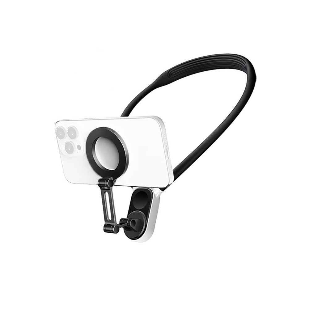 BGNing Neck Mount Phone Clip Kit U-Shaped Holder Compatible with Action Cameras for Magnetic Neck Stand Wearable Mobile Phone Bracket (Black Combo)