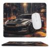 Small Mouse Pad Square for Desk Accessories Japanese Jdm R35 Car Black City Fire Damage Computer Gaming Mousepad for Office Laptop Wireless Mouse Mat with Non-Slip Rubber Base Stitched Edges 9.8"x11. view 1