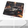 Small Mouse Pad Square for Desk Accessories Japanese Jdm R35 Car Black City Fire Damage Computer Gaming Mousepad for Office Laptop Wireless Mouse Mat with Non-Slip Rubber Base Stitched Edges 9.8"x11. view 2