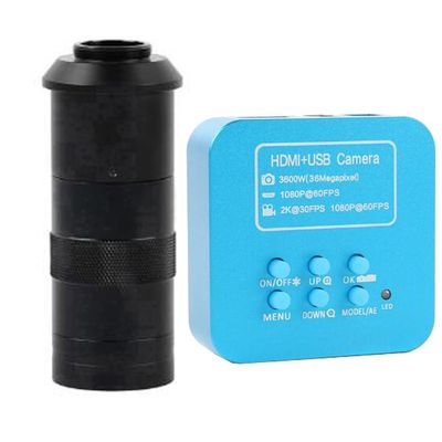 1080P HDMI Digital Industrial Microscope & 100X C-Mount Lens for Electronic Soldering Microscope Camera USB