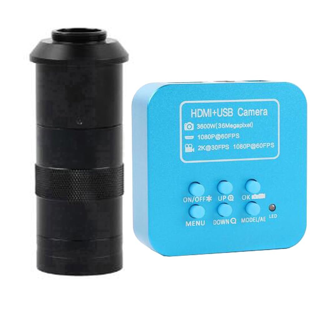1080P HDMI Digital Industrial Microscope & 100X C-Mount Lens for Electronic Soldering Microscope Camera USB