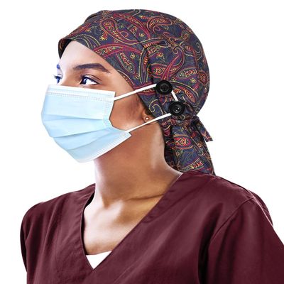 Winitas Extra Large Satin Lined Work Caps for Women with Long Ponytail Hair