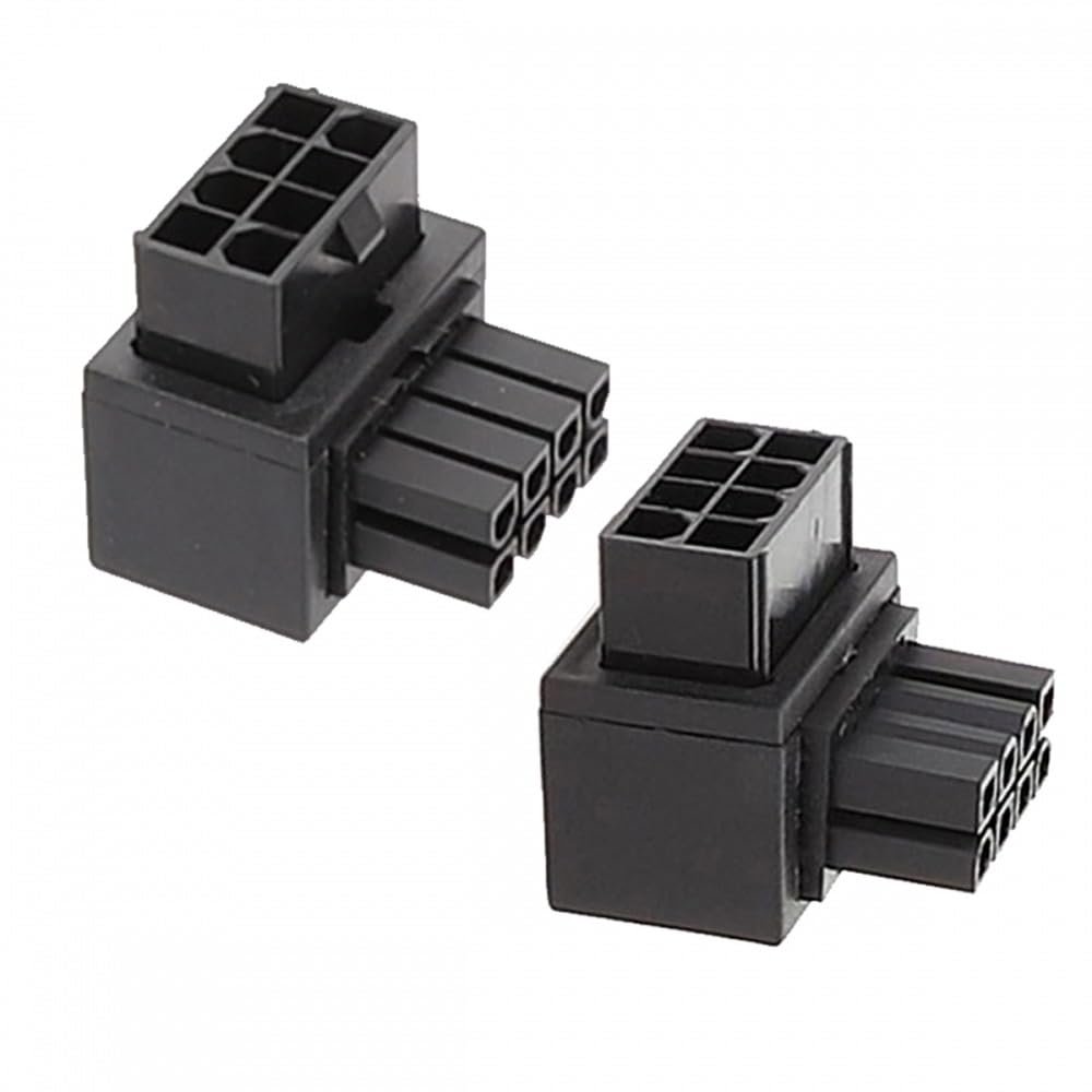 cablecc 2pcs/lot 90 Degree Up Down Angled ATX 8P EPS Male to Female Power Header Adapter for CPU 12V
