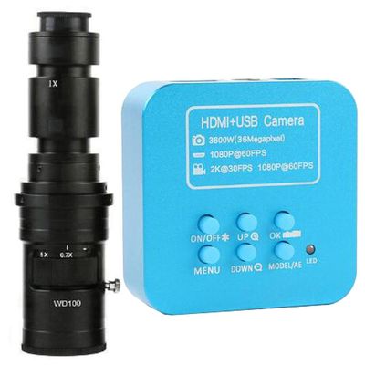 1080P HDMI Digital Industrial Microscope & 500X C-Mount Lens for Electronic Soldering Microscope Camera USB