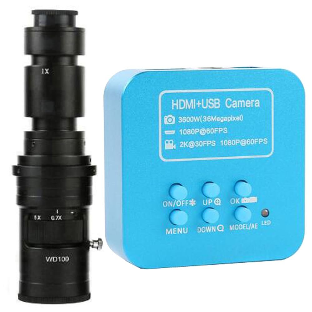 1080P HDMI Digital Industrial Microscope & 500X C-Mount Lens for Electronic Soldering Microscope Camera USB