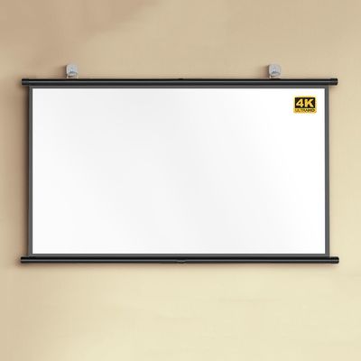 KEBER Projector Screen 60/72/80 inch, Outdoor Indoor Portable Projection Screen Manual Pull Down 4K HD Screen 4:3/16:9 for Home Cinema Theater Presentation Education (Size : 80"" (16:9))