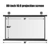 KEBER Projector Screen 60/72/80 inch, Outdoor Indoor Portable Projection Screen Manual Pull Down 4K HD Screen 4:3/16:9 for Home Cinema Theater Presentation Education (Size : 80"" (16:9)) view 4
