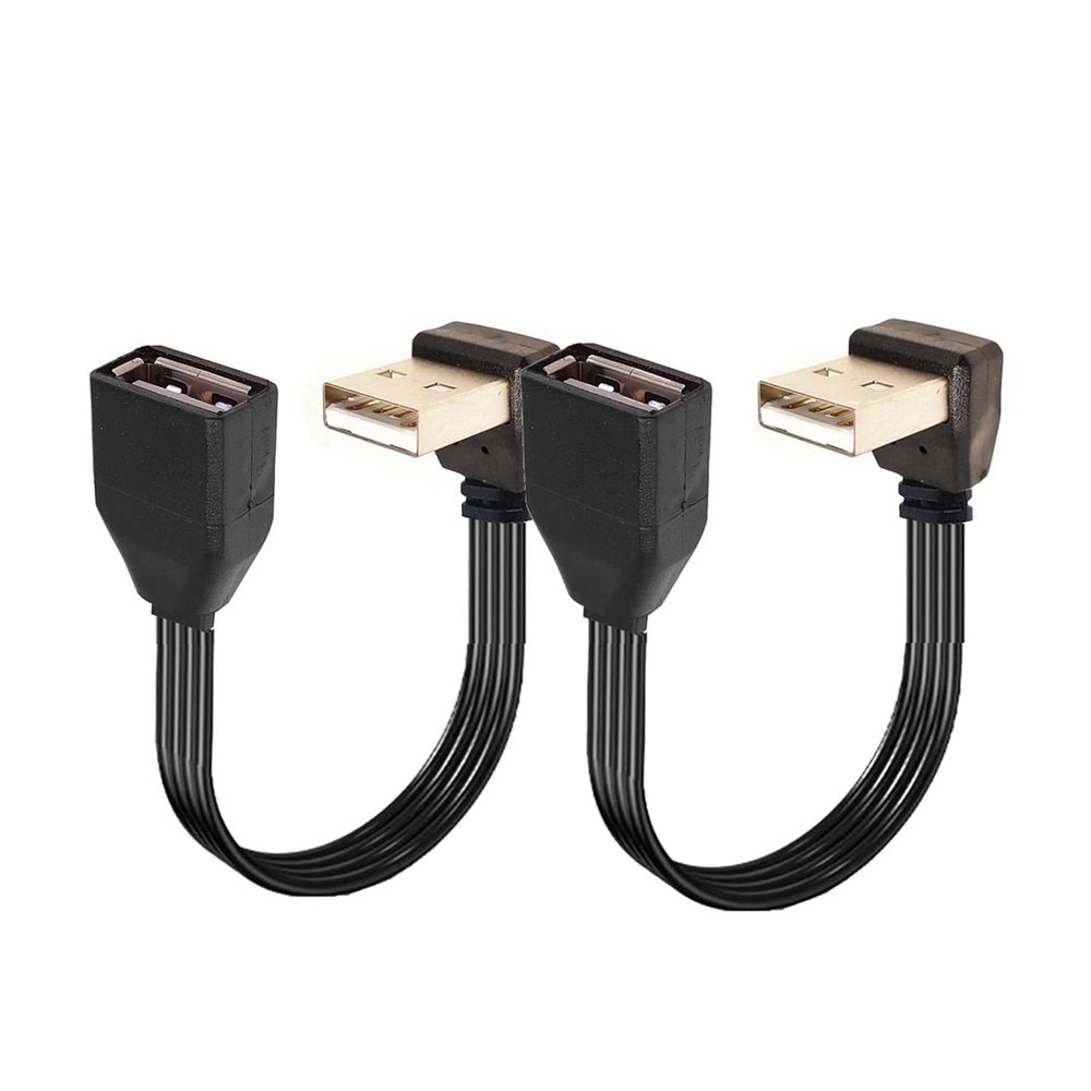 STUPDOLERI USB Extension Cable USB Device with The USB 2.0 Port of Your PC, Notebook, or USB This 90 Degree USB Cable is USB Male to Female Data Cable Left and Right UP Angle (AMDO-AF, 10CM)