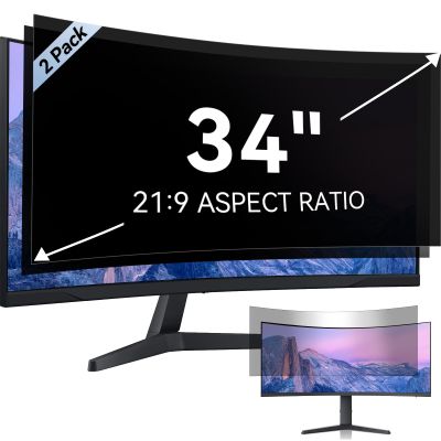 [2-Pack] 34 Inch Computer Privacy Screen for 21:9 Aspect Ratio Widescreen Monitor, Eye Protection Anti Glare Blue Light Computer Monitor Privacy Filter, Removable Anti-Scratch Screen Protector Film 34