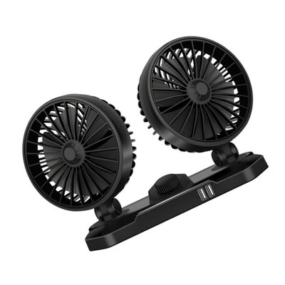 HOMSFOU Usb Electric Fan for Vehicles Adjustable Double Head Cooling Fan for Cars Trucks Suvs and Rvs Compact Lightweight Low Noise Design