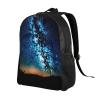 OUSIKA Sky Full of Stars Backpack Casual Travel Daypack Lightweight Laptop Bags Laptop Backpacks For Women Men, Black view 2