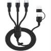 100W Multi 3 in 2 Fast Charging Cable 10FT, Black Long Nylon Braided,3 in 2 USB A/C to USB-C Lightnning Micro Connectors for iPhone 15/15 Plus,Samsung S24/S23,Multiple Devices, Laptops,Phone, Tablet view 1