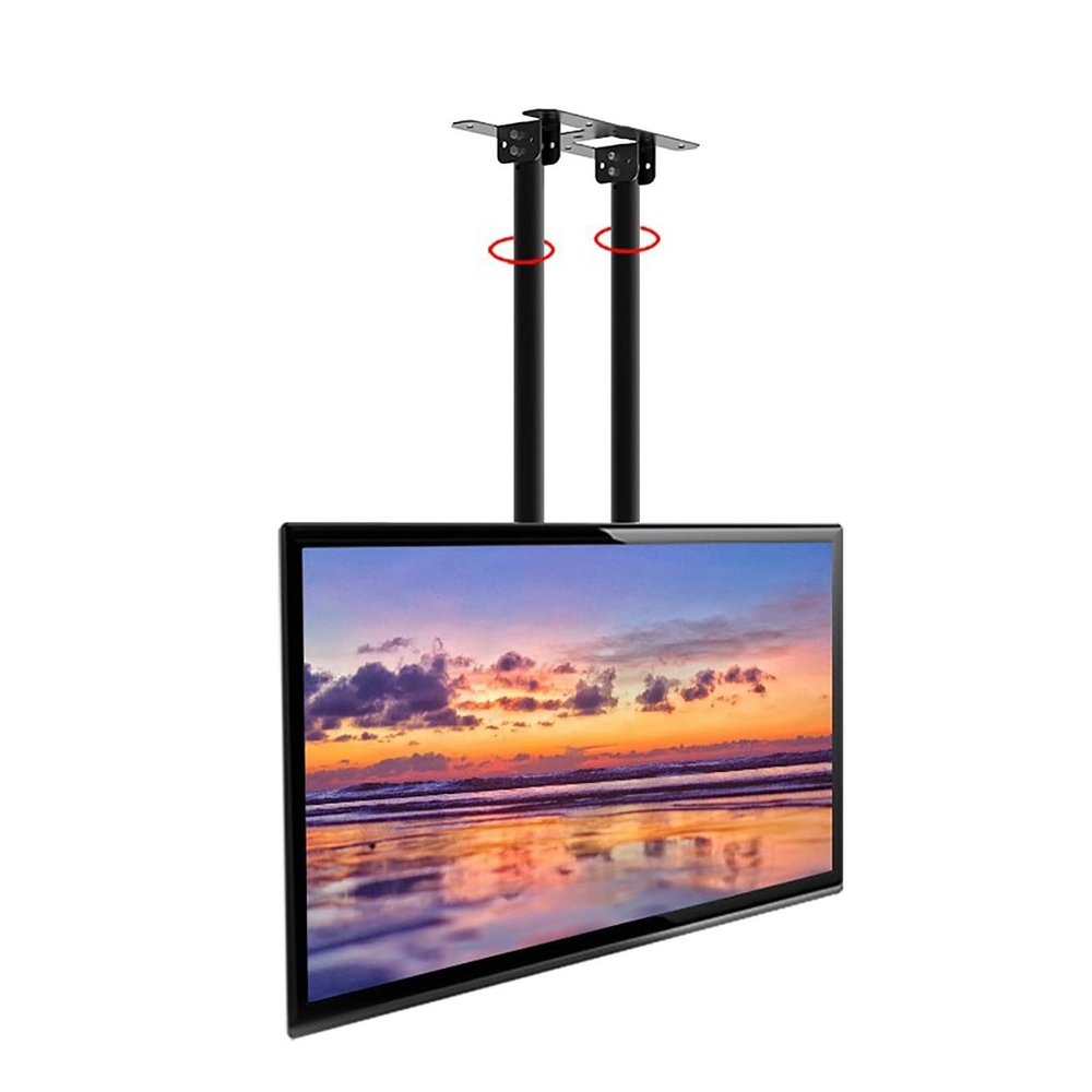TV Monitor Wall Mount,TV Wall Mount,Ceiling TV Mount Stand - 2 Post Single Screen TV Mount, Tilt TV Mount for 40-90 Inch TVs, Adjustable Ceiling TV Mount Bracket, VESA Max 600x400mm