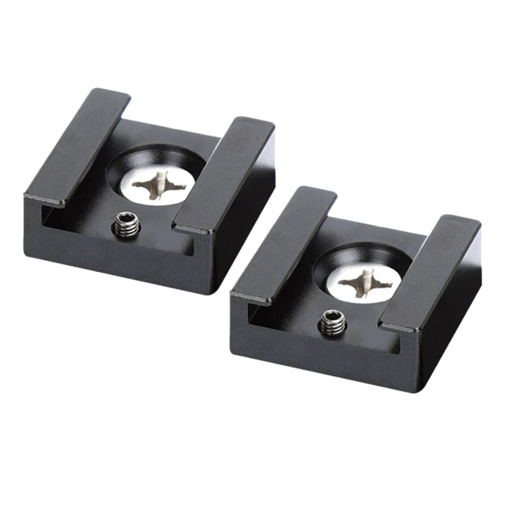 OSALADI 2pcs Cold Shoe Mount Adapter Quick Release Flash Bracket for Cameras Compatible Threaded Accessories Black