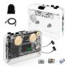 Janryzone Cassette Player-Cassette to MP3 Converter with Tape Converter Software- Auto Reverse Clear Stereo Cassette Tape Player-Built-in Cool Copper Wheel MovementEarphone view 1