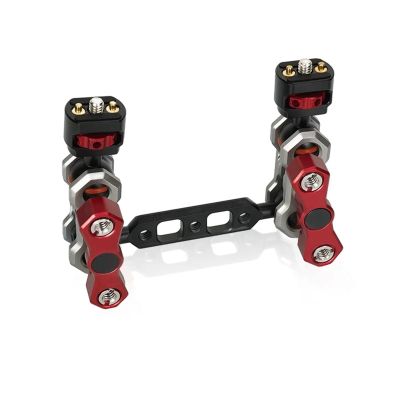 AMNOUR Aluminum Camera Articulating Magic Arm Dual Ball Head Extension Bar with 1/4" Screws for DSLR Camera Monitor Support (Color : Titanium)