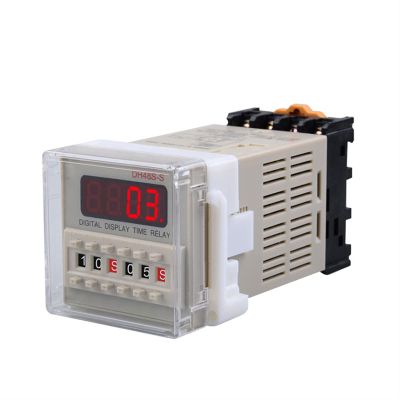 KKFAUS 12V 24V 110V 220VAC Digital Timer Relay On Delay 8 Pins SPDT DH48S-2Z 2 Groups Contacts Delay (Color : DH48S-S, Size : 24V)