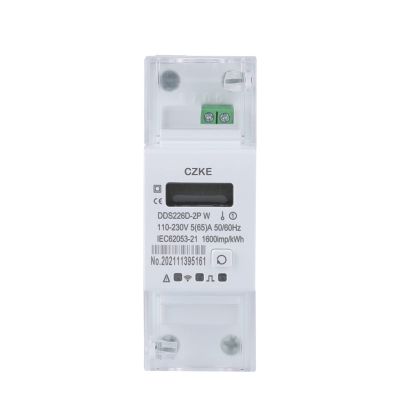 KKFAUS Single Phase 220V 50/60Hz 65A Din Rail WiFi Smart Energy Meter Timer Monitor KWh Meter Wattmeter (Color : DDS226D 2P WiFi 65A)