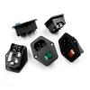 KKFAUS 10A AC 250V 3 Terminal Power Socket with Fuse Holder Rocker Switch New AC Power Cord Inlet Plug Socket (Color : Black) view 3