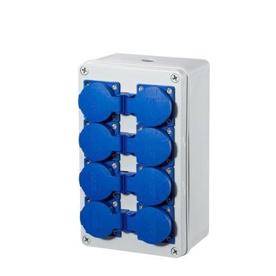 KKFAUS Outdoor rainwater Socket Three Holes 10A EU Home Wall Mounted Multi-Function Outdoor Socket Box Electric car Charging (Color : 8K, Size : 1 Single-Phase 16A)