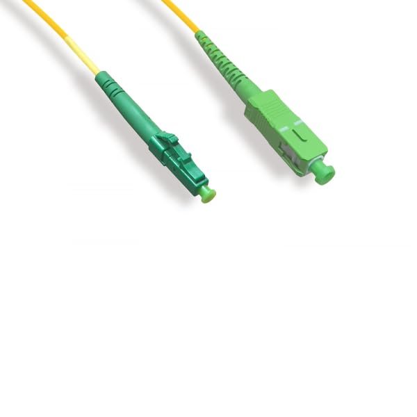 Kentek 3 Meter 3M LC/APC to SC/APC Fiber Optic Cable OS2 9/125 Simplex Single-Mode Patch Cord OFNR