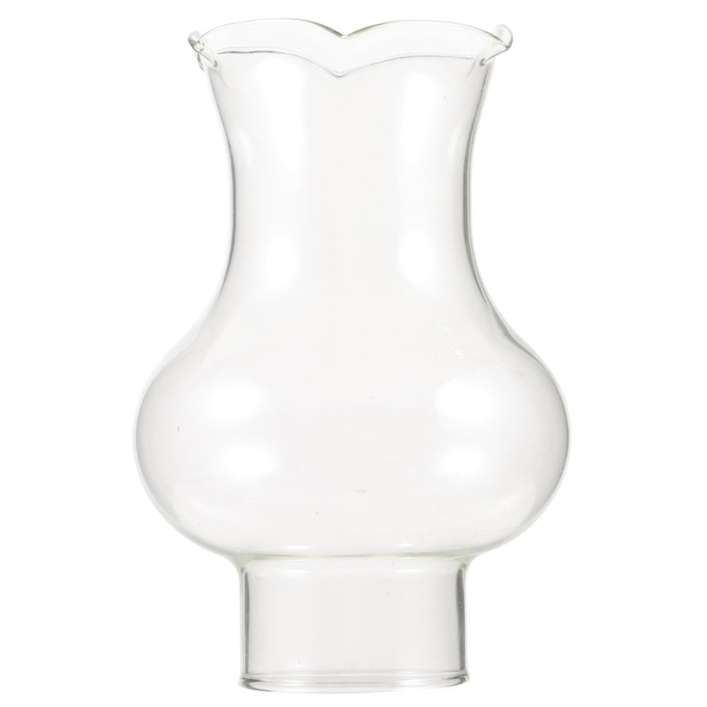 Ciieeo 3.74X2.36X2.36 Inch Clear Glass Oil Lamp Shade Replacement Kerosene Lamp Chimney Cover Vintage Style Lighting Accessory