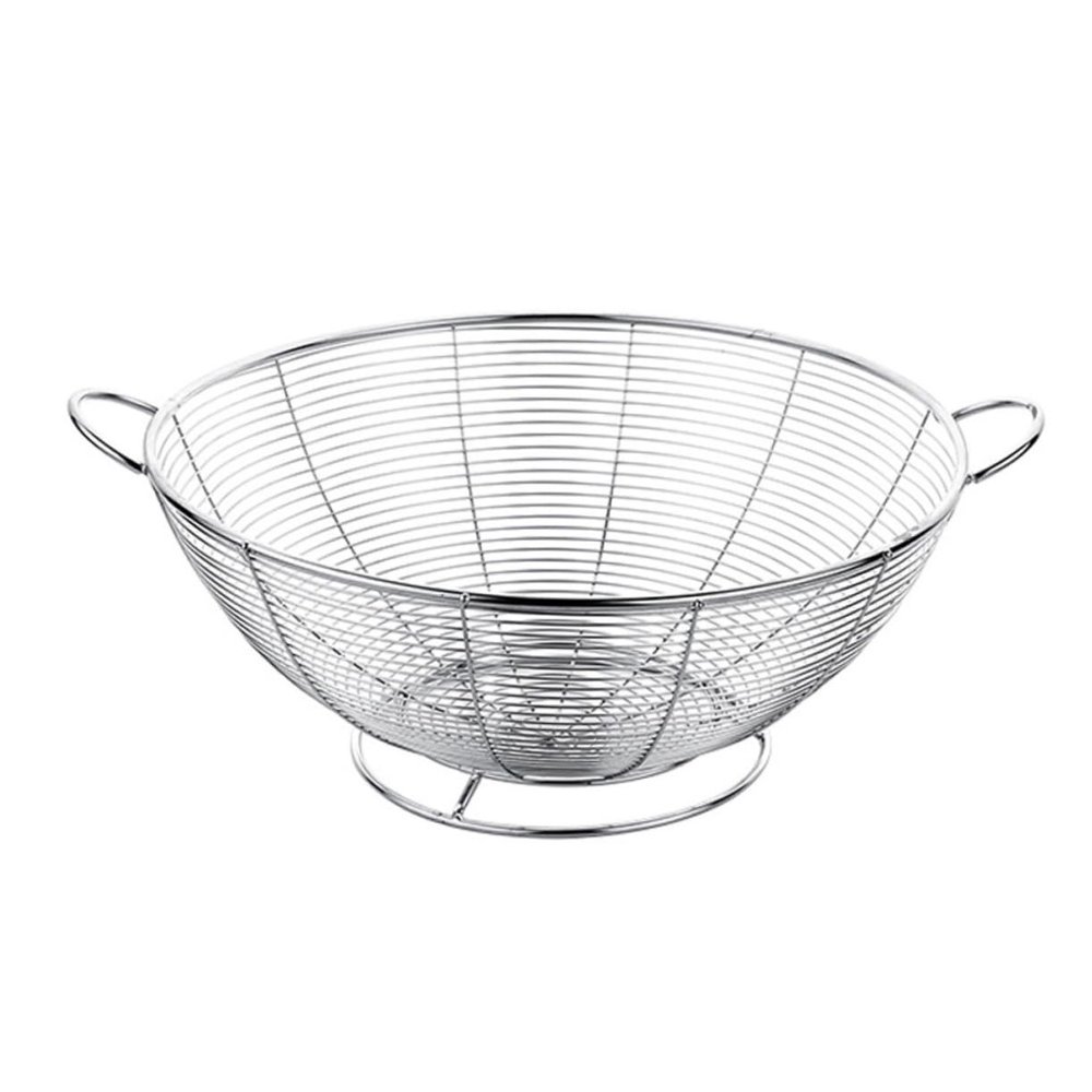 DECHOUS 1pc Stainless Steel Mesh Fruit and Vegetable Drain Basket Simple Food Washing Container for Kitchen Counter and Outdoor Use Efficient Multi Design for Quick Draining