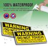 (2pcs) Warning Stickers Do Not Touch Not Only Will This Kill You It Will Hurt Yellow Vinyl Stickers Size 5x2.35in view 3