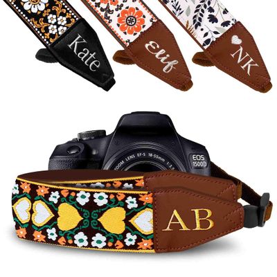 Art Tribute Personalized Camera Strap Colorful Hearts - Add Your Text and We Make It Especially For You Get Your Own Custom Camera Strap, No Shipping Cost