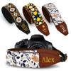 Art Tribute Personalized Camera Strap White Leaves - Add Your Text and We Make It Especially For You - Get Your Own Custom Camera Strap, No Shipping Cost! view 1
